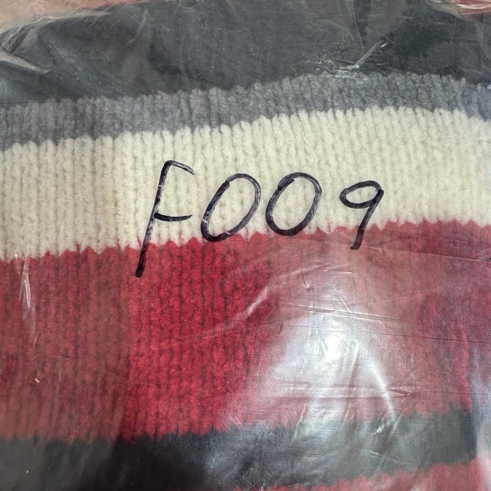 Speculation Women M Striped Crew Neck Sweater Cozy Red Black White Gray Casual - Picture 6 of 6